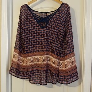 Charming Charlie flowy long sleeve top